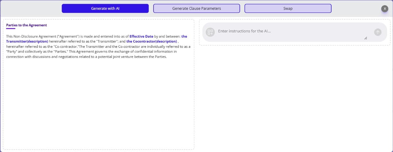Créer des clauses à partir de questionnaires avec notre IA